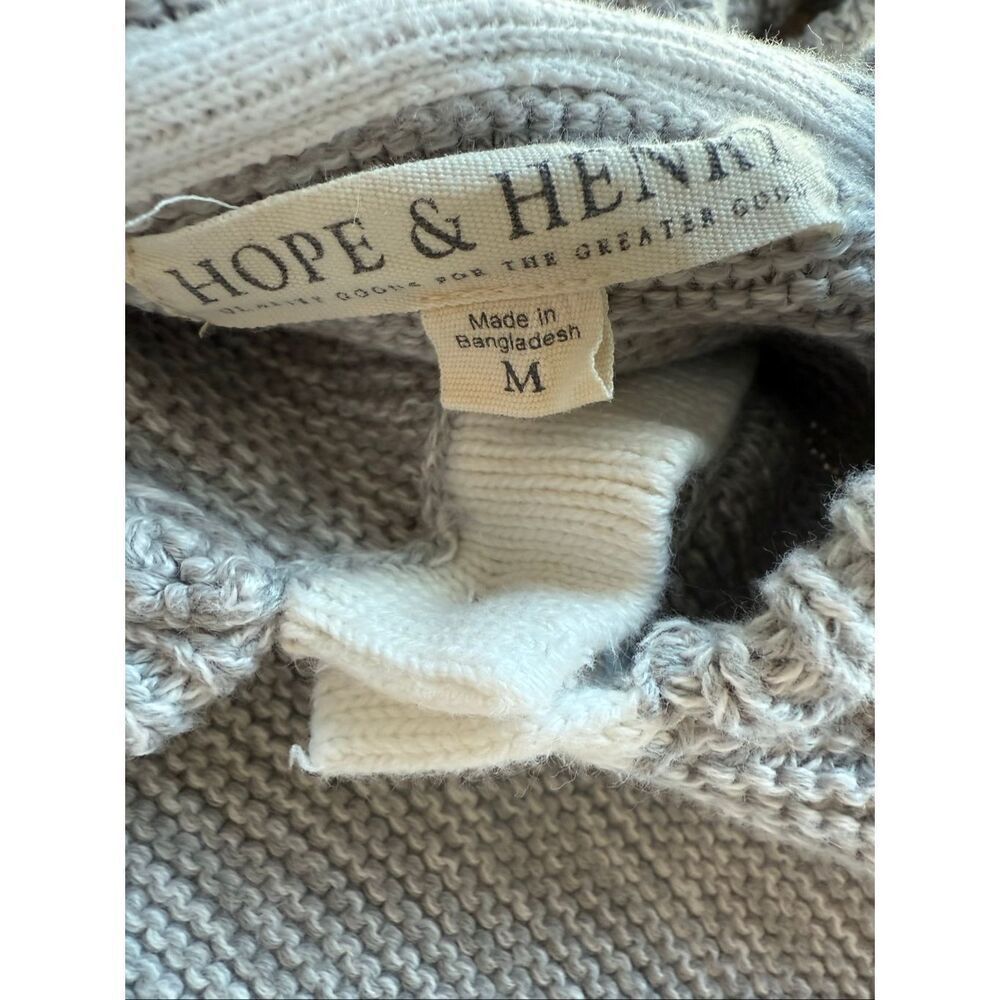 Hope & Henry Boys Organic Cotton Gray Hooded Pullover Knit Sweater - Picture 7 of 10